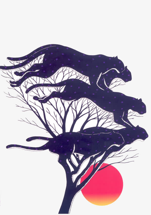 豹子树枝免抠