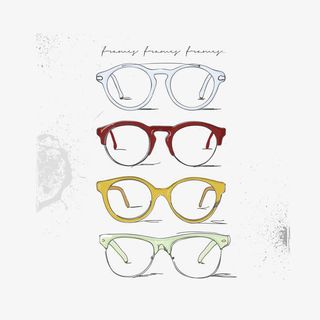 矢量眼镜框黄色免抠