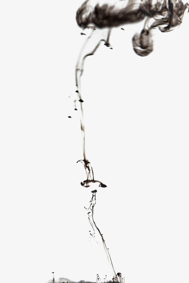 黑色水墨画免抠