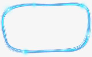 蓝色手绘线条光效装饰免抠