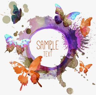 蝴蝶装饰免扣素材免抠