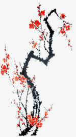 中国风梅花花枝装饰免抠