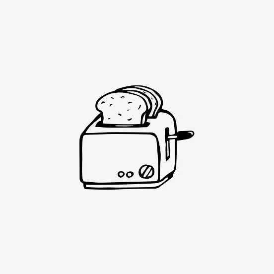 手绘面包机免抠