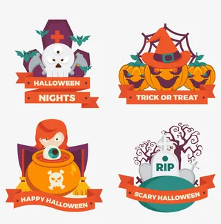 万圣节南瓜标签免抠