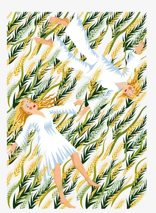 情侣麦田矢量免抠