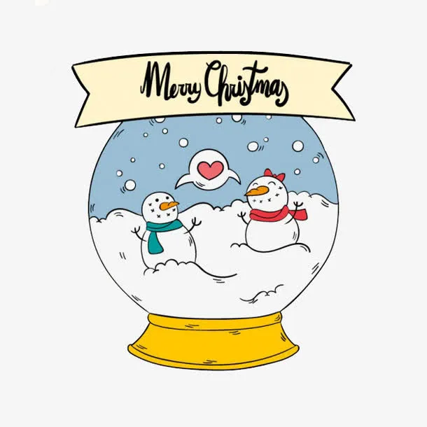 下雪可爱小球免抠