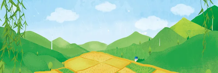 二十四节气雨水卡通banner高清