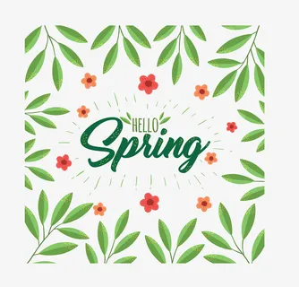 绿色树叶你好春天免抠