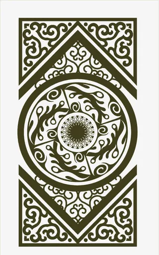 中式黑白花纹底纹免抠