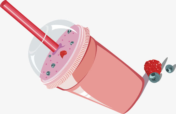 奶茶装饰手绘矢量免抠