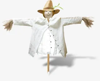 夏日风景稻草人效果免抠