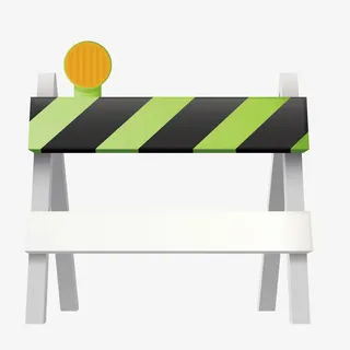 矢量路障栏杆警示标志免抠