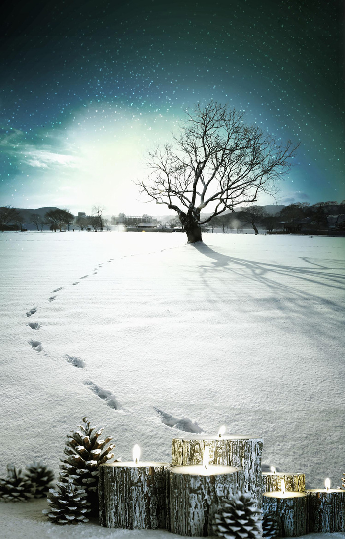 简约大气雪景背景素材高清