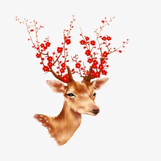可爱手绘梅花鹿免抠