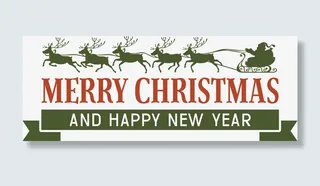 圣诞节绿色麋鹿拉车免抠