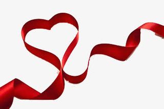 红色爱心丝带免抠