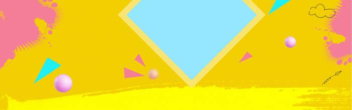 淘宝天猫黄色喷溅肌理几何banner背景高清