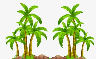 绿色手绘春天气息椰树免抠