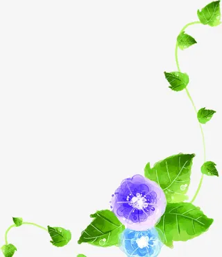 紫色精美春天花朵免抠