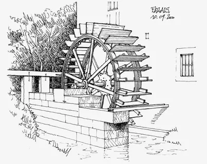 手绘建筑风景免抠