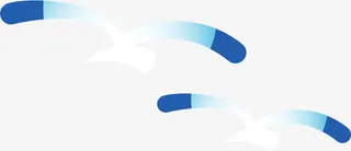 蓝色渐变翅膀海鸥免抠