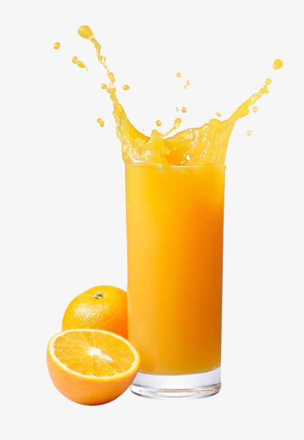 高清新鲜水果橙汁免抠