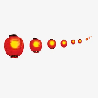 高清创意扁平风格红色的灯笼免抠