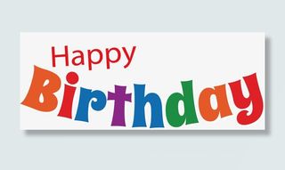 五彩生日快乐艺术字免抠