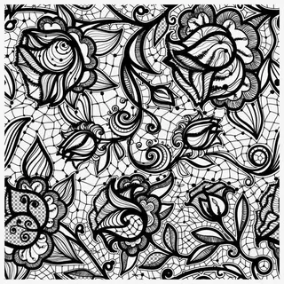 蕾丝花卉底纹矢量免抠