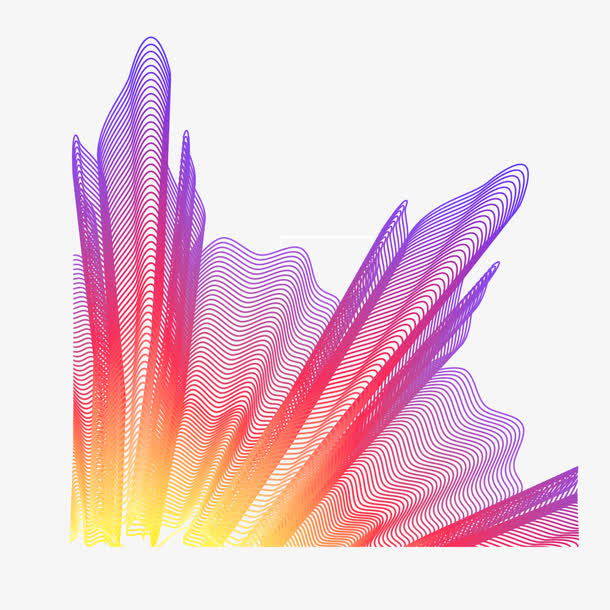 动感曲线弧线炫彩素材免抠