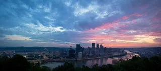 夕阳城市海报素材高清