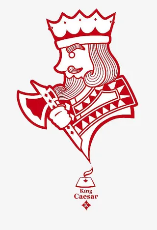 扑克牌红色KING免抠