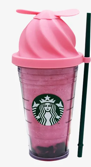 七夕星冰乐粉色星巴克马克杯免抠