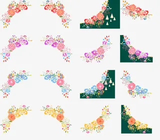 古风花朵边框素材免抠