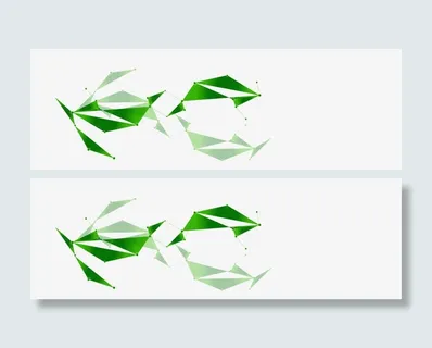 韩国时尚花纹装饰几何绿免抠