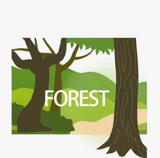 创意树林风景矢量免抠