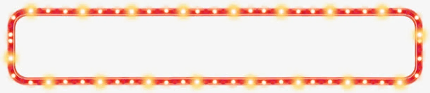 边框彩灯边框红色边框免抠