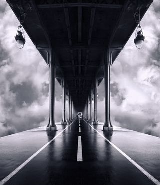 乌云密布公路大屏免抠