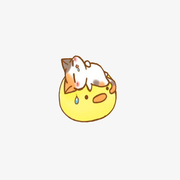 睡得流口水的猫咪免抠