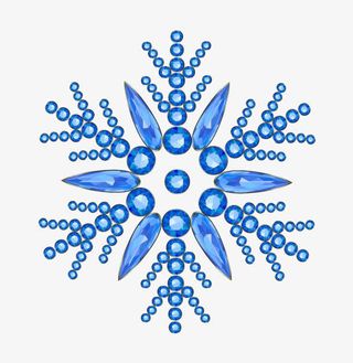 蓝色雪花形状水晶饰品免抠