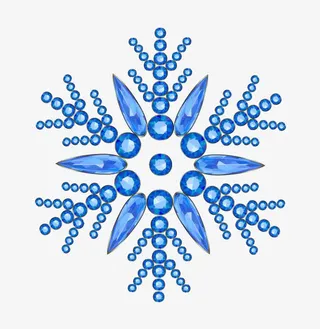 蓝色雪花形状水晶饰品免抠