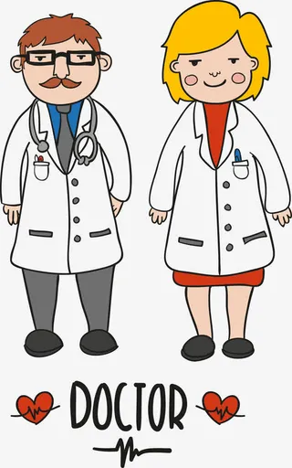 卡通矢量医生免抠