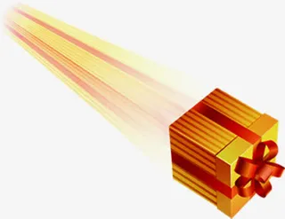 飞射的黄色礼盒开业免抠