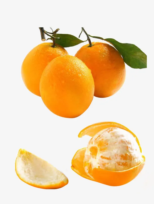 剥皮的橙子免抠