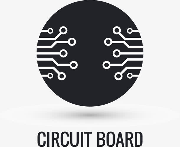黑色电子科技标识logo设计免抠