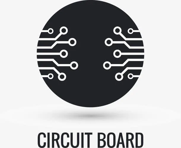 黑色电子科技标识logo设计免抠