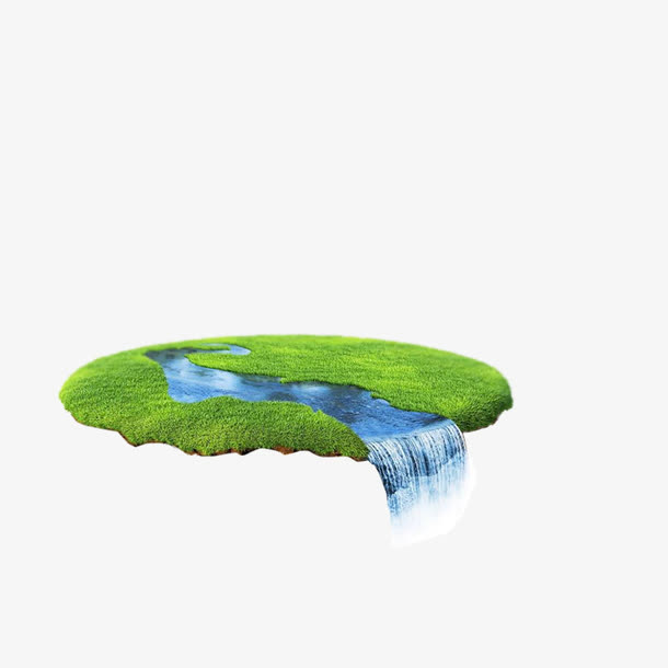 草坪瀑布素材免抠
