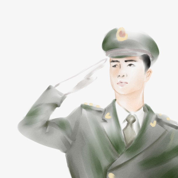 卡通手绘军人节日免抠