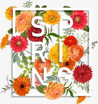 春天推广海报创意素材免抠