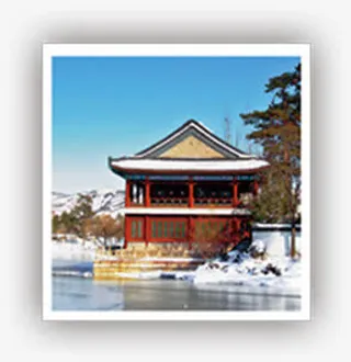 冬日场景建筑风光亭台免抠